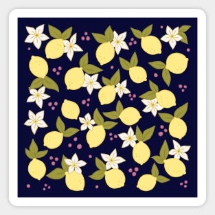 Cute Bright lemons pattern Magnet